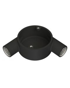 20mm Tangent Angle Conduit Box: Black Enamel